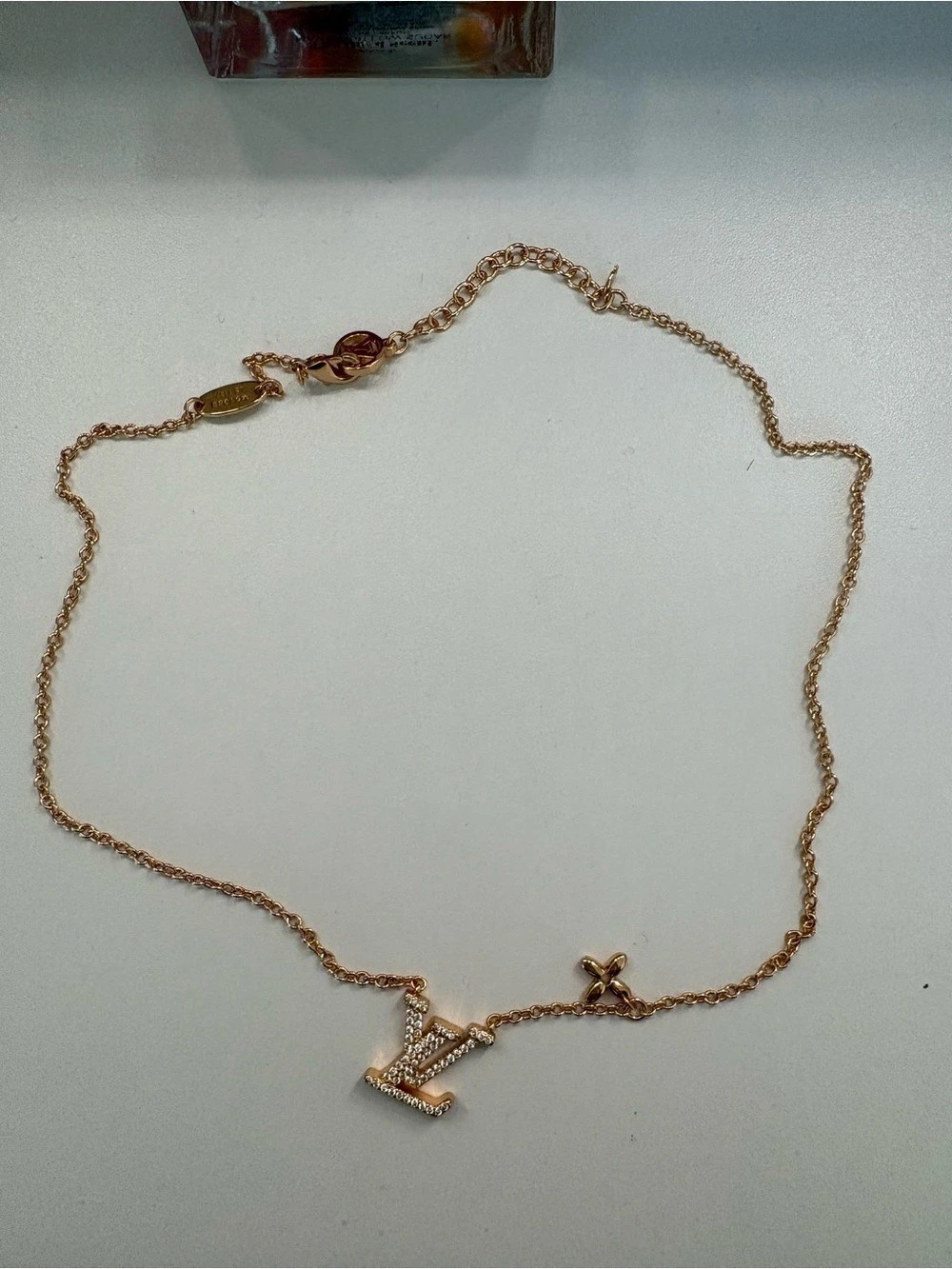 Louis Vuitton Collier Louisette Necklace Gold-Tone Logo Necklace